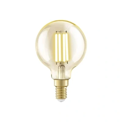Bild av EGLO E14 LED lampa, bärnstensfärgad vintage globe glödlampa för retrobelysning, 4 Watt (motsvarar 32 Watt), 350 Lumen, varmvit, 2200k, Edison G60, Ø 6 cm