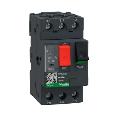 Bild av Schneider Electric Tesys gv motor circuit breaker gv2me32 thermal magnetic 24 32a 15kw@400v icu10ka pushbutton