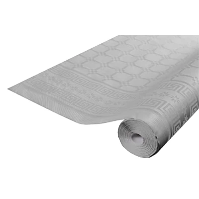 Bild av Pro Nappe Ref R480613I Engångs Damaskus papper Mantel i 6 M lång X 1,20 bred Färg Grå med Universal Chic och klassiskt mönster Låda 12 rullar