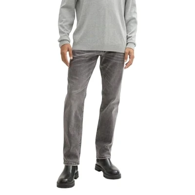 Bild av TOM TAILOR Marvin raka jeans för män, 10219 Used Mid Stone Grey Denim, 38W x 34L