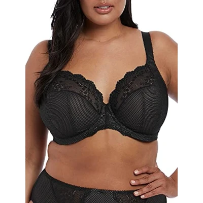 Bild av Elomi kvinnors Charley stretch spets bygel dopp bh, ogenomskinlig, Svart, 95D