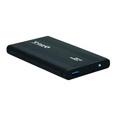 Bild av TooQ TQE 2524B hölje för 2,5 tums hårddiskar (SATA I/II/III upp till 9,5 mm höjd, USB 3.0), aluminium, LED skärm, svart, 50 g