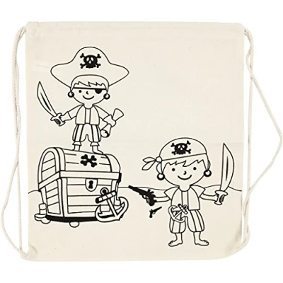 Bild av Creativ Company Color your own Cotton Gym Bag Pirates