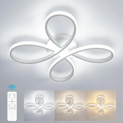 Bild av Comely Komfortabel tak LED Modern dimbar tak, 40W 4500LM 40cm 3000K 6500K, blomma form taklampa med fjärrkontroll för sovrum, vardagsrum, vit