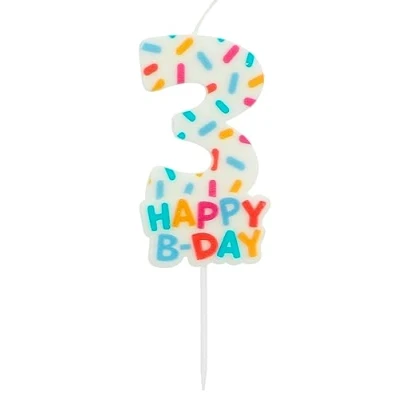 Bild av Folat 24113 tårta ljus mysiga sprinkles nummer/siffror 37 cm födelsedagsljus för födelsedag, födelsedagsdekoration, barnfester, bröllop, företagsfester, årsdagar, flerfärgad, 7