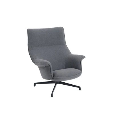 Bild av Muuto Doze Lounge Chair / Swivel Base Fåtölj Ocean 80/Anthracite Black H106 x W95,5 D100 SH40 cm