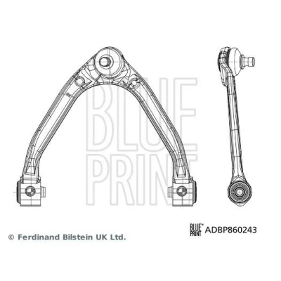 Bild av BLUE PRINT ADBP860243 Länkarm, hjulupphängning med gummilager spindelled Upptill, framaxel höger Länkarm (tvär ) stålplåt 16mm