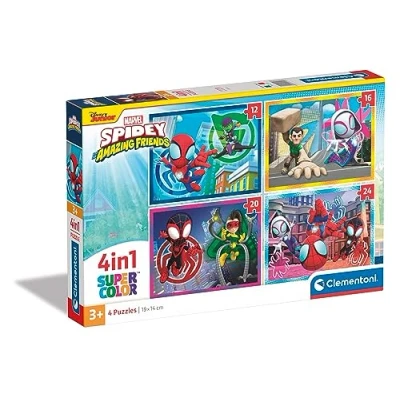 Bild av Clementoni Spidey and His Amazing Friends Super Color Pussel 4 i 1