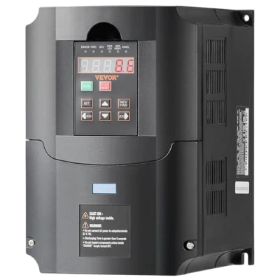 Bild av VEVOR VFD 10PS, 7,5 KW, 35A, ingång 220 V enfas trefas utgång variabel frekvensomriktning, 4060 Hz ingång, 0400 för CNC hastighetskontroll spindelmotor