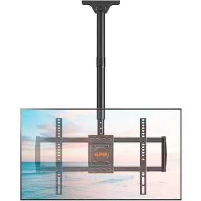 Bild av ELIVED TV takfäste för de flesta 3775 tums platta och böjda apparater upp till 50 kg, max. VESA 600 x 400 mm, höjdjusterbara tak, hållare platt tak eller snedtak, EV3016