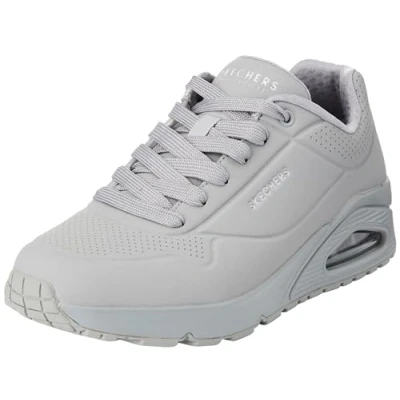 Bild av Skechers Uno Stand on Air Trainers för män, Ljusgrå Durabuck nät, 45.5 EU