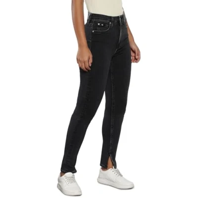 Bild av Calvin Klein Jeans High Rise Skinny byxor för kvinnor, Denimsvart, 25W x 30L