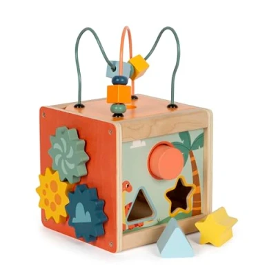 Bild av Small Foot Wooden Activity Cube Motor Skills Spiral Dino