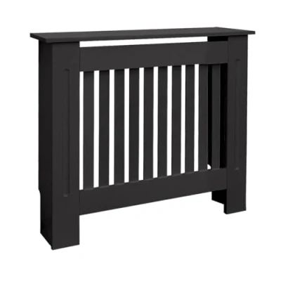 Bild av ECD Germany radiatorskydd i lantlig stil 78x19x82 cm svart av MDF lackerad för sovrum och vardagsrum värme