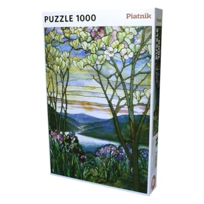 Bild av Piatnik PIA5520 1000 bitar pussel motiv L.C.Tiffany Magnolior och Iris, One Colur, Size
