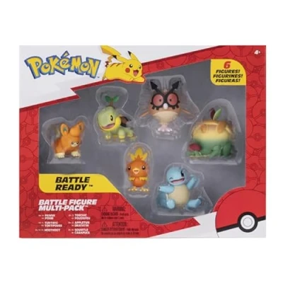 Bild av Pokémon Battle Figure 6 pack 5cm figures Pawnii, Turtwig, Hoothoot, Torchic, Appletun, Squirtle Officiell Pokemon leksakset for barn 4+ år