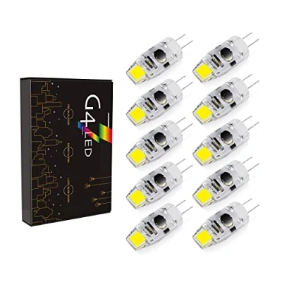 Bild av G4 LED Lights, Dimmable 2W 180LM Replaces 20W Halogen Bulbs, AC/DC 12 24V, Small Bulbs No Flicker, 10pcs (Color : Cool White 6000K)…