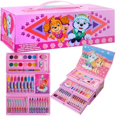 Bild av Paw Patrol konstset, färgset för barn, över 40 konsttillbehör barn (rosa)