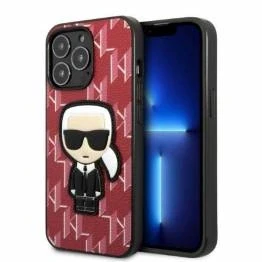 Bild av Karl Lagerfeld KLHCP13LPMNIKPI fodral för iPhone 13 Pro/13 6,1 tum hårt rött monogram ikonisk patch