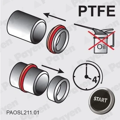Bild av PAYEN LK5016 Joint Spi De Vilebrequin PTFE (polytétrafluoroéthylène) Boîtier intégré VOLKSWAGEN: Golf 5, 6, 7, AUDI: A3 Sportback