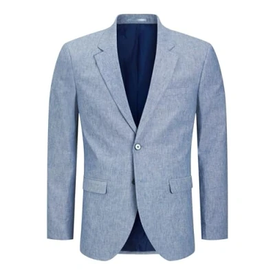 Bild av JACK &amp; JONES Jprriviera linne kavaj slim fit S Pls för män, Nautisk blå, 28W / 34L