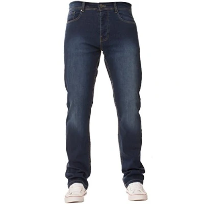 Bild av Nya herr ENZO stretch raka ben normal passform klassiska basic jeans jeans, BLÅ, 30W x 32L