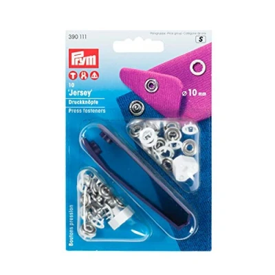 Bild av Prym Jersey Tandad Ring Non Sy Press Fasteners 10 Delar, mm Diameter, Vit