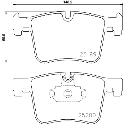 Bild av HELLA 8DB 355 015 781 Jeu de plaquettes frein préparé pour indicateur d&#039;usure BMW: X3, 3 Berline, 1 5 portes