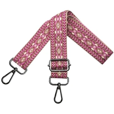 Bild av Justerbar axelrem för väskor dam bärrem, fickremmar ombyte, fickrem bredd 3,8 cm med svart karbinhake, axelväska handväskor, rosa, N18