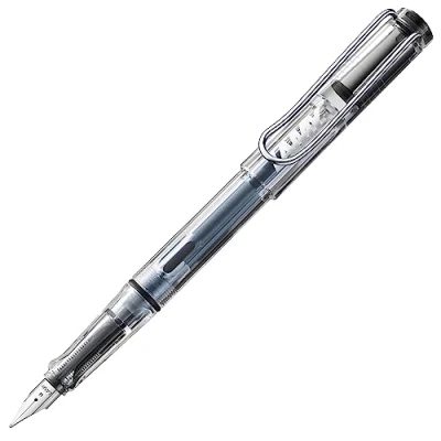 Bild av Lamy safari vista reservoarpenna med ergonomiskt handtag och svart stålfjäder i linjebredd B robust ASA plast inkl. bläckpatron T 10 blå högerhänt