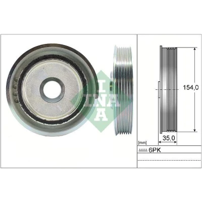 Bild av INA 544 0112 10 Poulie Damper 154,00 PEUGEOT: 807, 607 Berline, 407 CITROËN: C Crosser SUV, C8, C5 3, FORD: S Max Mk1, MONDEO 4