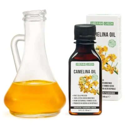 Bild av Siberian Camelina Olja Extra Virgin Kallpressad 100ml Rå Oraffinerad