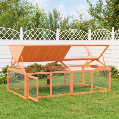 Bild av Utomhusbur brun 200x112,5x74 cm massiv furu