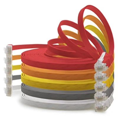 Bild av 1m 5 färger (01) Cat.6 platt nätverkskabel Cat6 kabel Ultra patchkabel 1000 Mbit/s Gigabit LAN (RJ45) tunn mikro