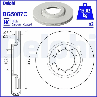 Bild av Bromsskiva DELPHI BG5087C