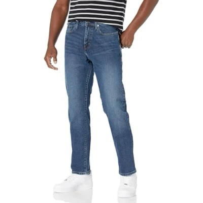 Bild av Amazon Essentials Men&#039;s Jeans atletisk passform, Tvättad mellan, 36W / 34L