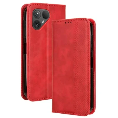 Bild av COMAKU Flip fodral för Fairphone 5 Mobilskal och Mobilfodral i ett, Röd