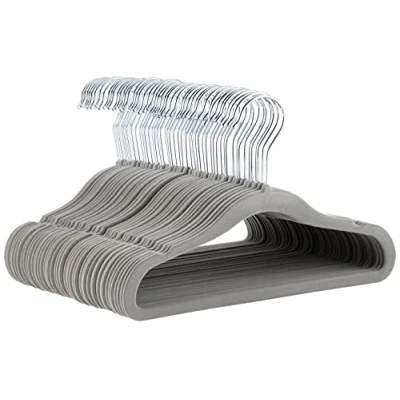 Bild av Amazon Basics Halkfria barngalgar, klädhängare för bebis och småbarnskläder, 29,5 cm (11,6 tum), 50 pack, grå