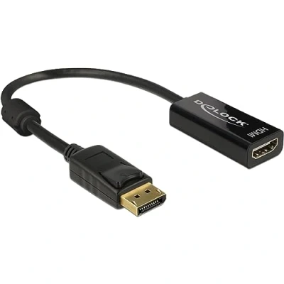 Bild av DELOCK adapterkabel DisplayPort 1.2 kontakt &gt; HDMI uttag svart 4K Passiv