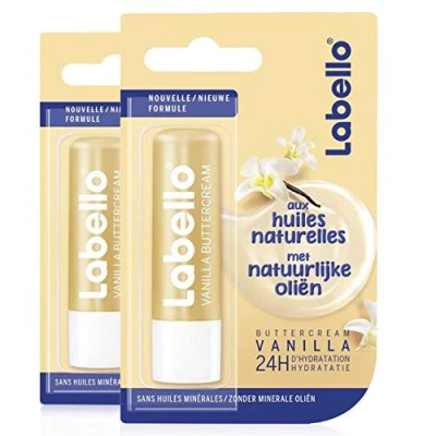 Bild av NIVEA Labello vanilj smörkräm (2 x 5,5 ml), läppbalsam berikad med naturliga oljor, läppvård långvarig återfuktning i 24 timmar