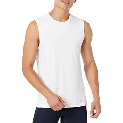 Bild av Amazon Essentials Men&#039;s Tech stretchig muskelskjorta, Vit, XL