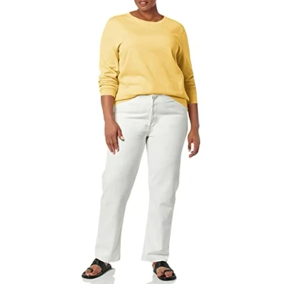 Bild av Amazon Essentials dam fransk frotté fleece rund hals sweatshirt (finns i plusstorlek), ljus senapsgul, X Large