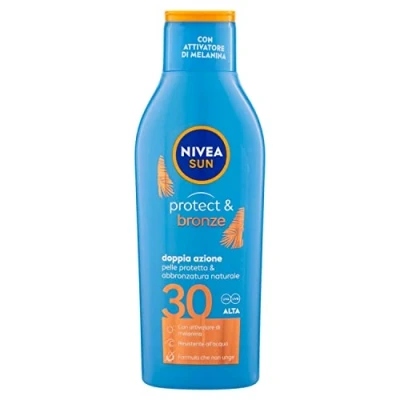 Bild av NIVEA SUN Latte Solar Protect &amp; Bronze FP 30 200 ml, solkräm för en gyllene solbränna, intensiv och jämn, solskydd med melaninaktivator
