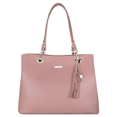 Bild av David Jones Dam Handväska Axelväska Tote Shopper Väska PU Läder Lång Handtag Många Fickor Bärväska Shoppingväska Mode Elegant Kvinnor Rosa