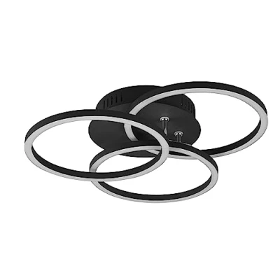 Bild av Reality Leuchten LED taklampa Circle R62823132, metall svart matt, inkl. 27 watt LED, fjärrkontroll, dimmer, färgförändring, nattlampa