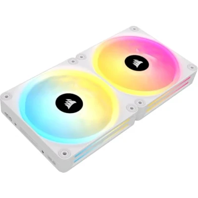 Bild av CORSAIR iCUE LINK QX140 RGB 140mm Fläkt med Välvt Magnetiskt Lager Startsats System Hub Vit