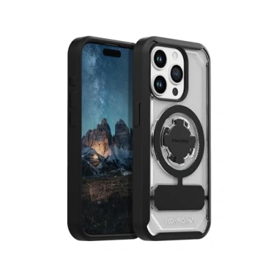 Bild av Rokform iPhone 15 Pro fodral, kristall serien, magnetisk klar fodral med RokLock Twist Lock, Slim Drop Testad Armor (klar)