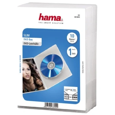Bild av Hama DVD fodral Slim 15 pack (även lämplig för CD skivor och Blu rays) extra smal, med folie att sätta in omslaget, transparent