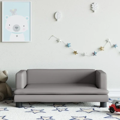Bild av VidaXl Barnsoffa Grå 80X45X30 Cm Konstläder