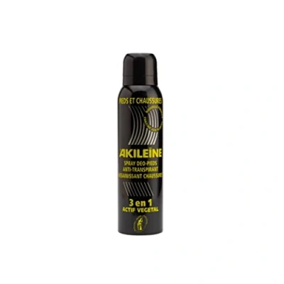 Bild av AKILEINE® SPRAY SVART 3 I 1 Trippel Action Fötter och skor, deodorisering, andningsreglering, mikrobiellt skydd format 150 ml